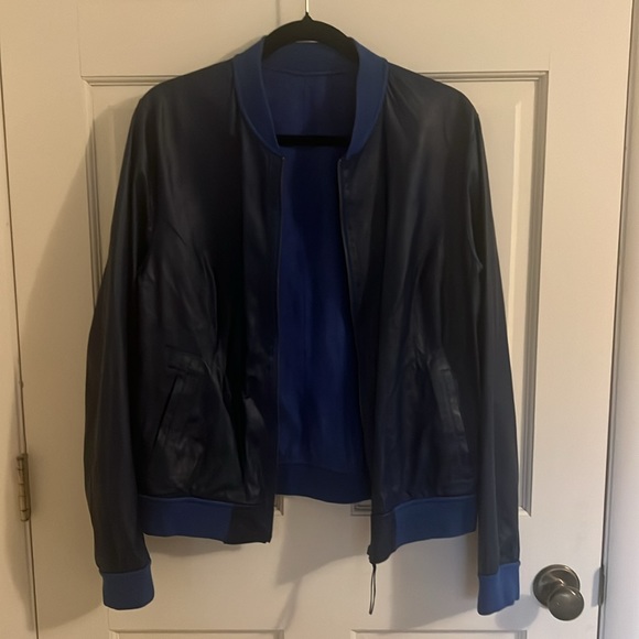 Stunning leather/suede reversible jacket with pockets - genuine leather - Picture 5 of 16